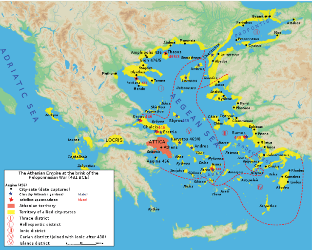 Map, Athenian Empire 431 B.C.