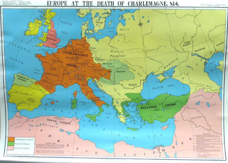 Map of Europe, AD 814